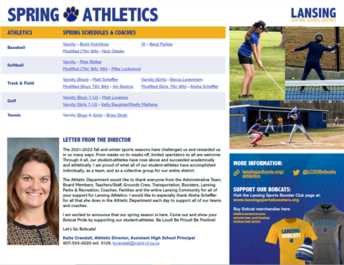 Image of the Spring 2022 Athletic Newsletter 